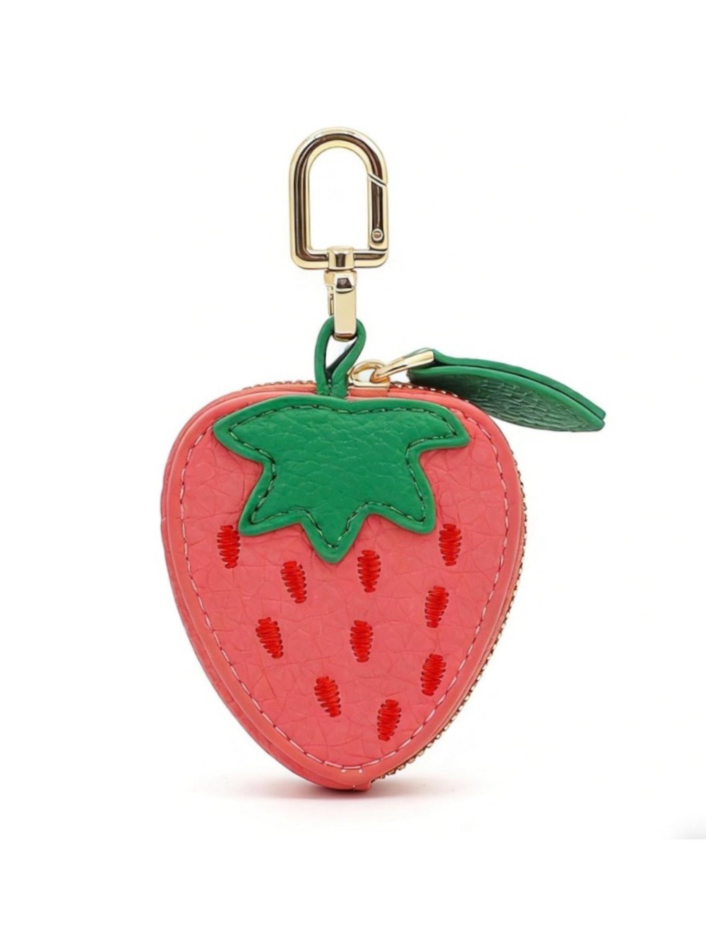 $25.00- Strawberry Zip Coin Purse Bag Charm Keychain